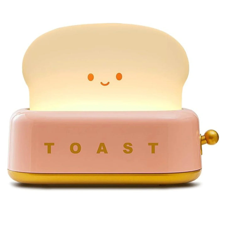 Skanto | Skjermet Nattbordlampe – Kawaii Toast LED lampe for Koselig Belysning