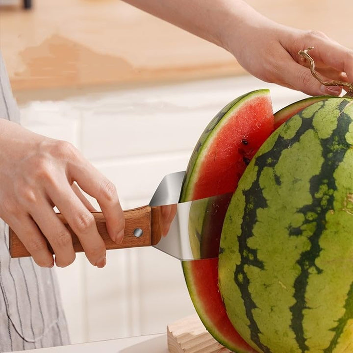 Skanto | tri-blade vannmelon slicer med trehåndtak
