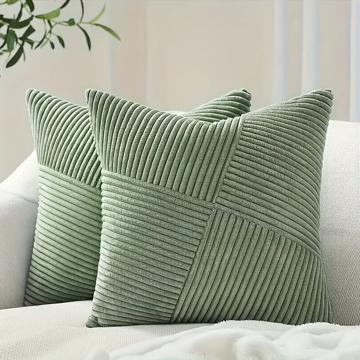 Skanto | NordLiv Putetrekk Sett | Boho Stil | Myk Cord | 2 stykker, 45×45 cm, 50x50cm