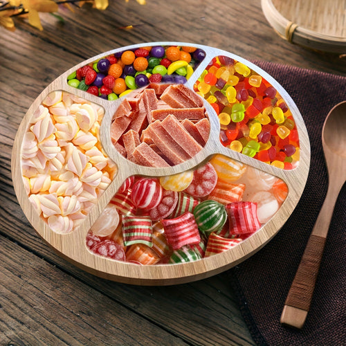 BambooServe - Elegant Rund Snack Brett for Kjøkkenet Skanto