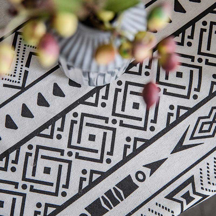 Geometriske Frynse Gardiner Semi Mørklegging Draper i Bomullsblanding | Skanto