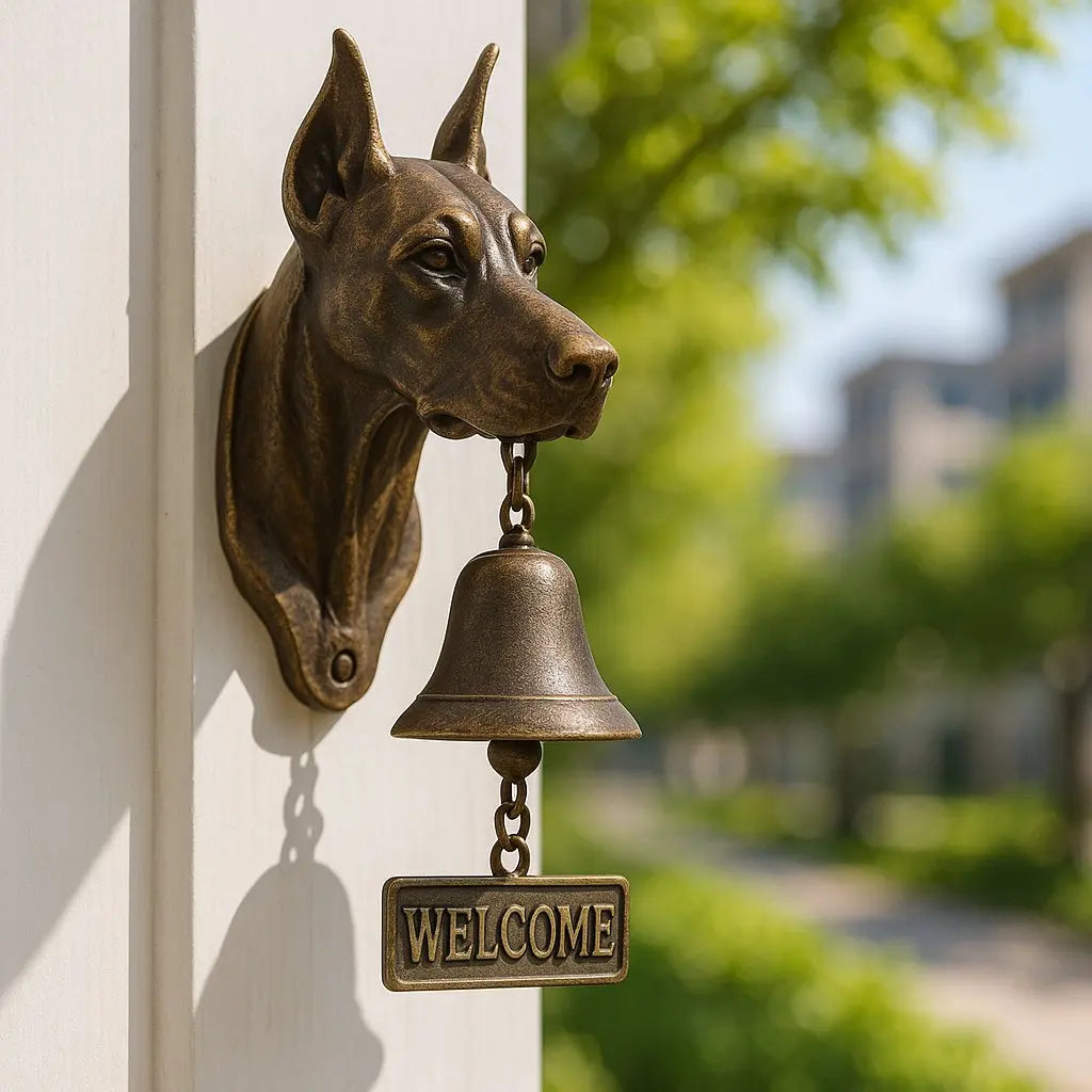 Willkommensglocke „Schäfer“ fra bronse – Elegante Wandglocke med Schäferhundmotiv