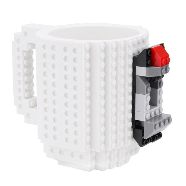 Norvo | 350ml Kreativ Lego Kaffe Kopper silikon rustfritt stål Reise Barn Voksen Bestikk Drikke Servise Sett for Barn