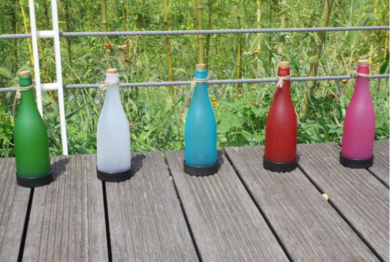 Skanto | 5 Delt Solvinsflaske Lys Utendørs Dekorasjon Plast LED Hengende Lys