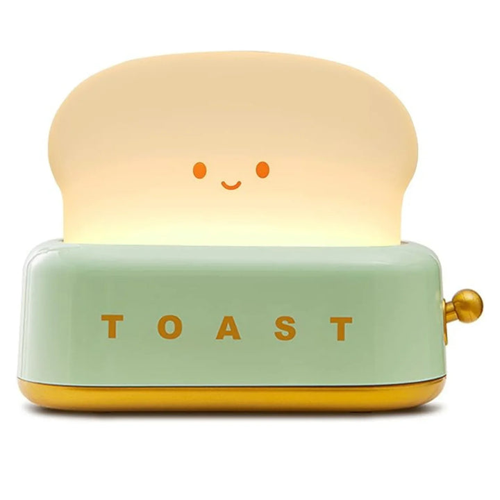 Skanto | Skjermet Nattbordlampe – Kawaii Toast LED lampe for Koselig Belysning