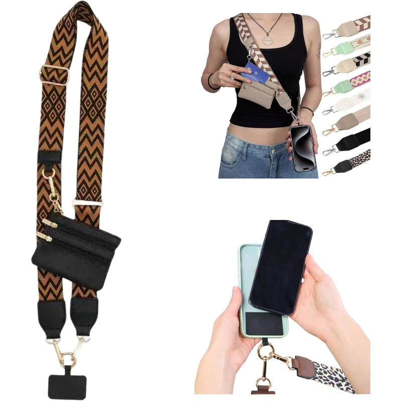 Skanto | Stilig Crossbody Telefon Lanyard med Avtakbar Mini Lommebok