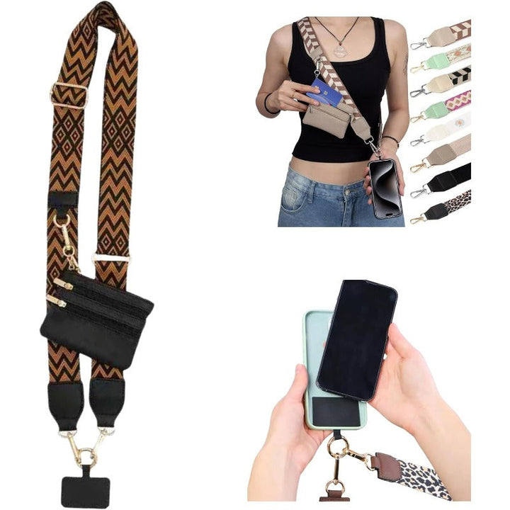 Skanto | Stilig Crossbody Telefon Lanyard med Avtakbar Mini Lommebok