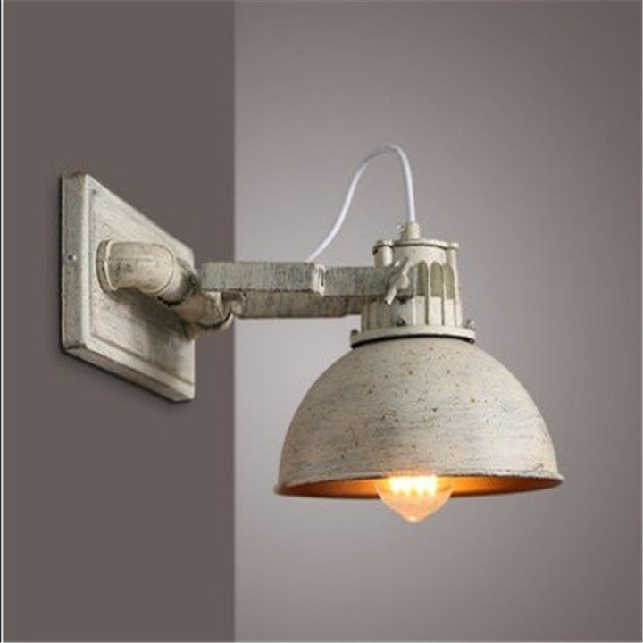 Dome Metall Veggmontert Sconce Antikk 1 Hode Stue Justerbar Vegglampe i Hvit med Håndtak | Skanto
