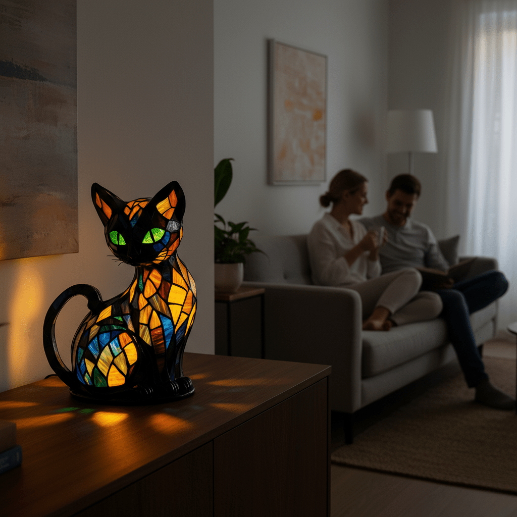 Skanto | Lekende LED Katt Nattlys med Myk Ambient Glød