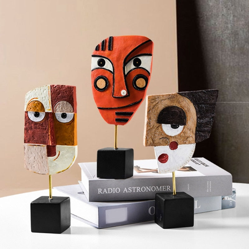 Skanto | Abstrakt Pop Art Ansikt Hjem Skulptur