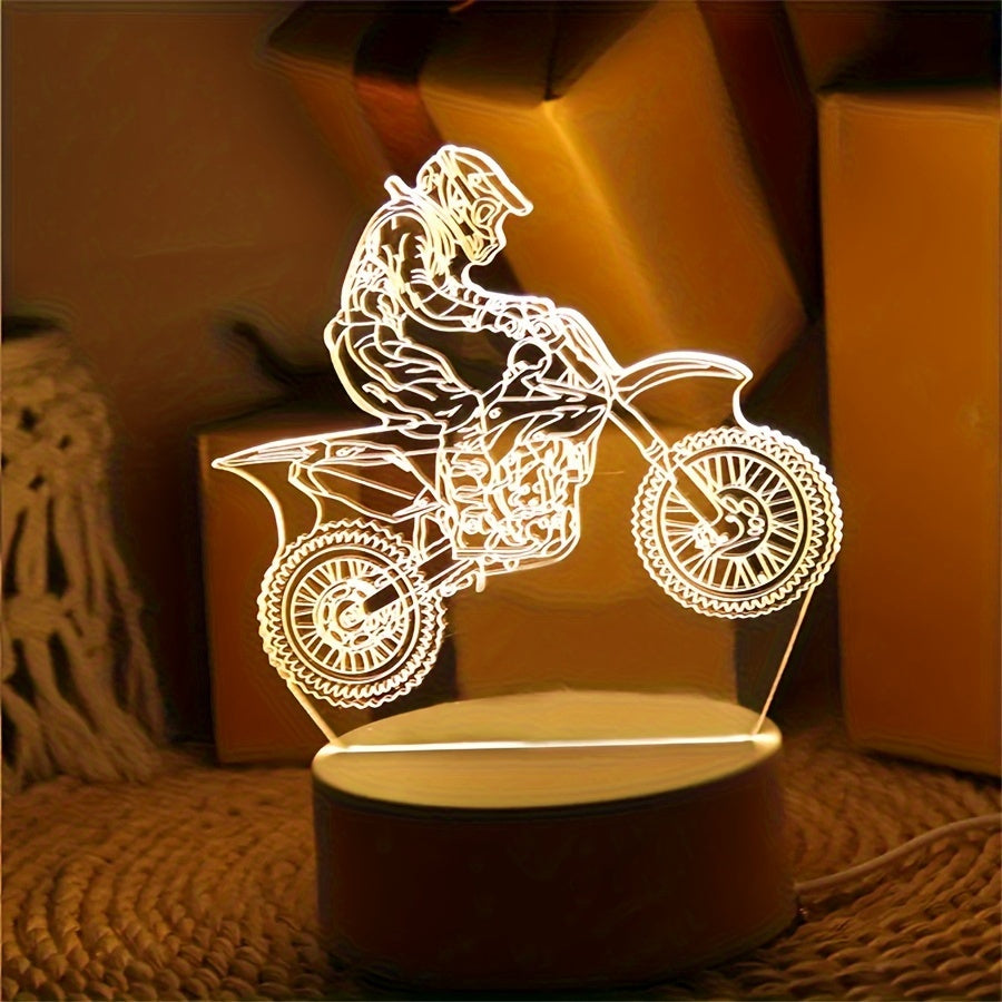 MotoLamp - 3D LED Nattlampe Motocross Tema Skanto