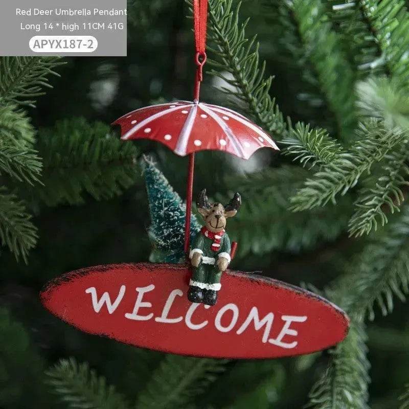 Norvo | Nordic Iron Christmas Hot Air Balloon Parachute Pendant Creative Decorations Tree Charms Hangings