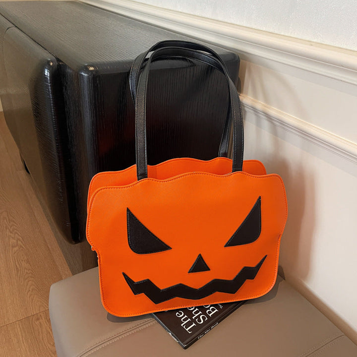 Skanto | Halloween Messenger Bag – Skulderveske i svart og oransje skummelt stil