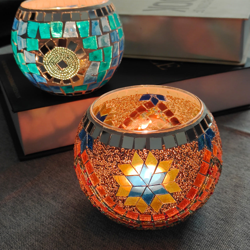 Norvo | Europeisk Retro Glass Mosaic Tealight Holder