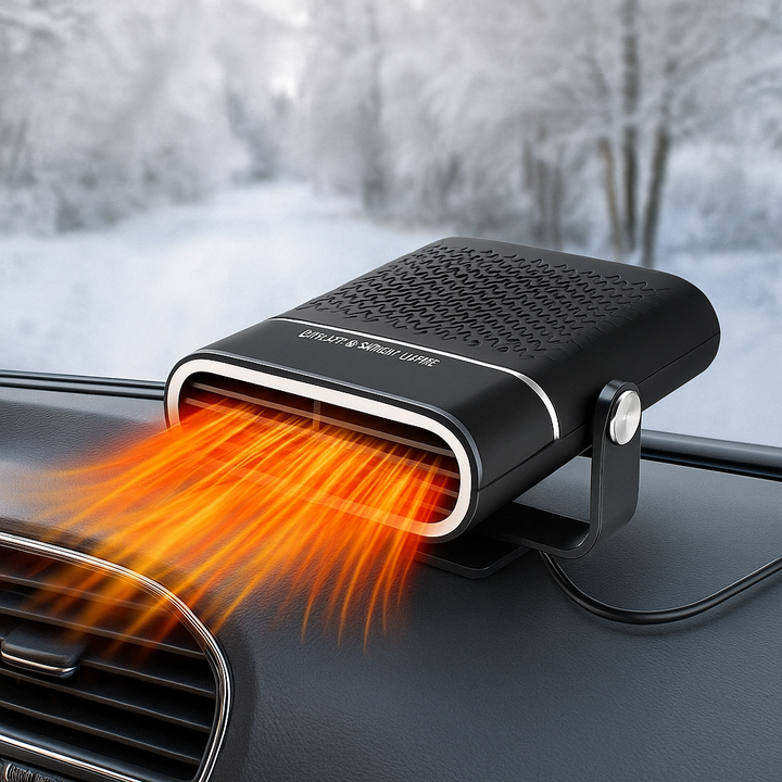 Skanto | Auto-Heizlüfter & Scheibenentfroster | 12V USB Tragbar | Schwarz