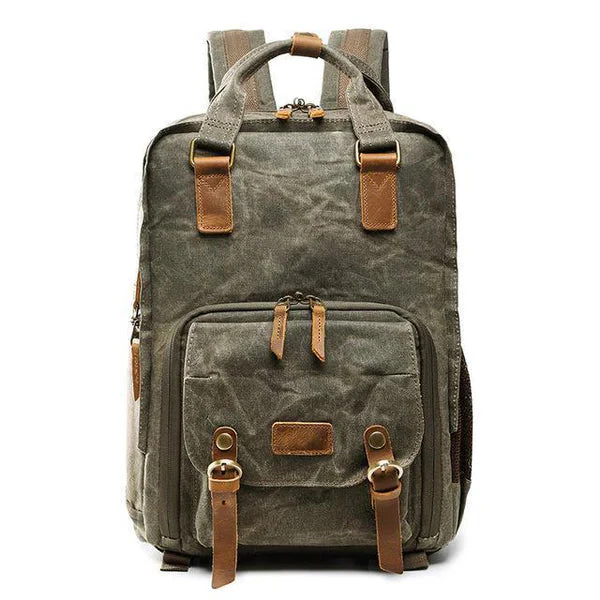 Skanto | Vanntett vokset canvas kamera ryggsekk