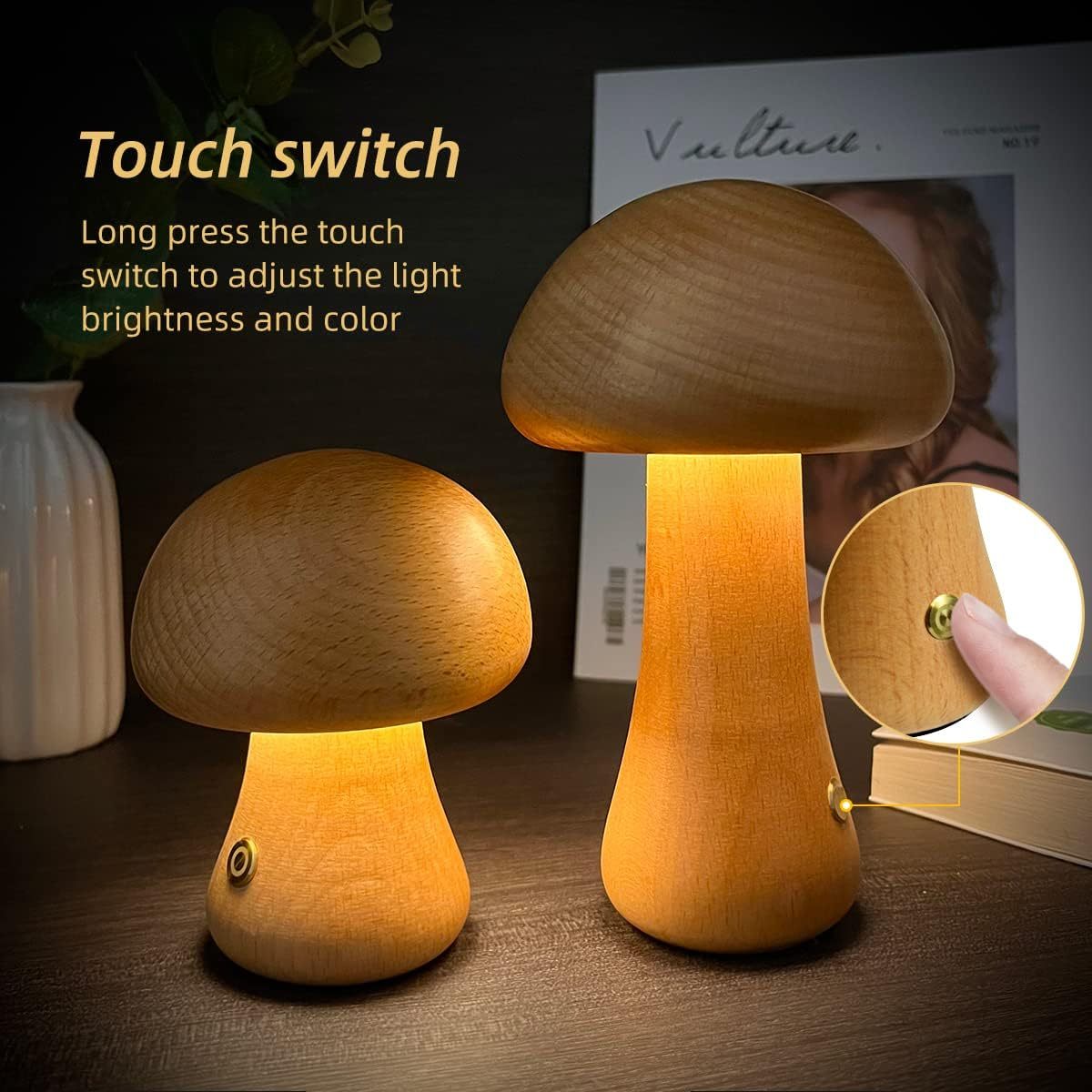 Norvo | Sopp bordlampe i tre