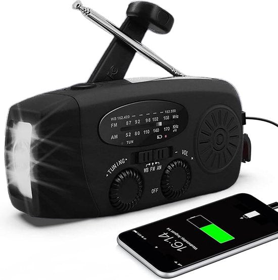 Skanto | Nødradio PowerSafe Mini – Kompakt nødradio med lommelykt og powerbank