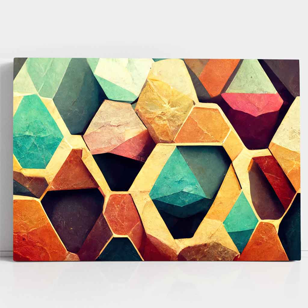 Abstrakt geometrisk lerretsbilde