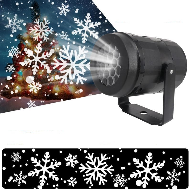 Skanto | LED Juleprojektor Snøfnugg Lys Show – Vanntett Utendørs Lampe med 16 Mønstre