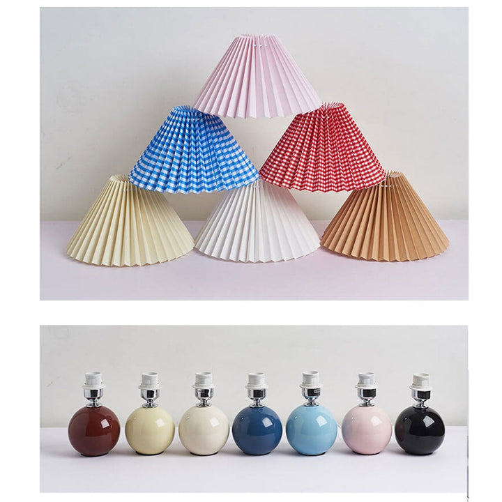 Skanto | Nordisk minimalistisk 1-lampe bordlampe laget av keramikk med folder