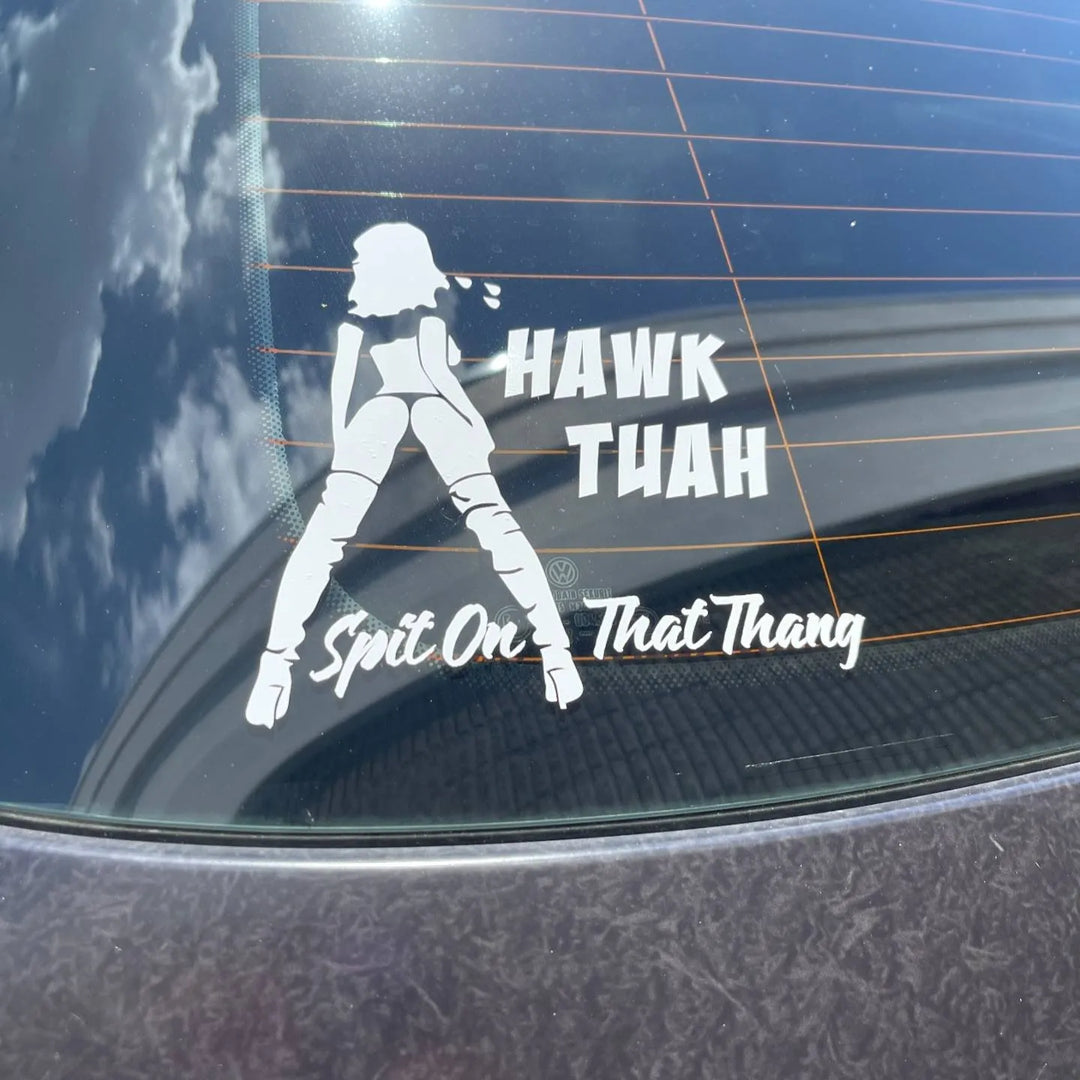 Skanto | Hawk Tuah klistremerke | Spytt på denne tingen bil