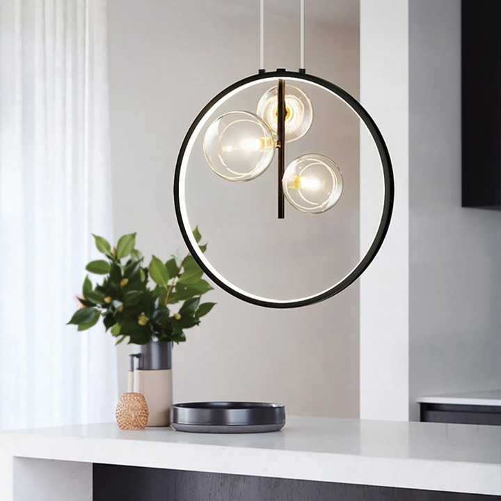 Skanto | Minimalistisk Glass Ball Pendellampe Svart
