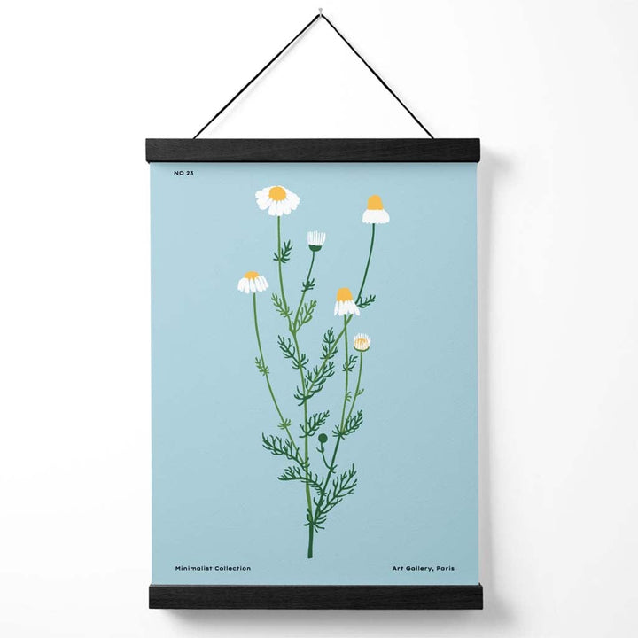 Minimalistisk plakat «Blue Daisy Flower Market» med oppheng