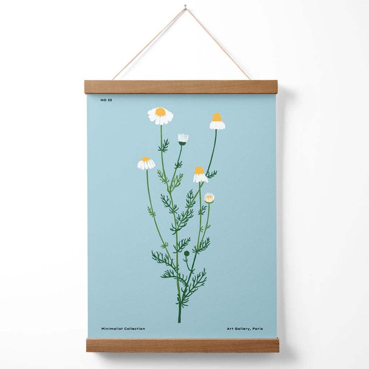 Minimalistisk plakat «Blue Daisy Flower Market» med oppheng