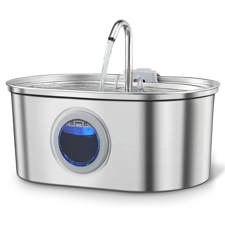 Skanto | Ultra-stille rustfritt stål pet vanning fontene med tredobbelt filtreringssystem - 108,2oz kapasitet for katter og hunder