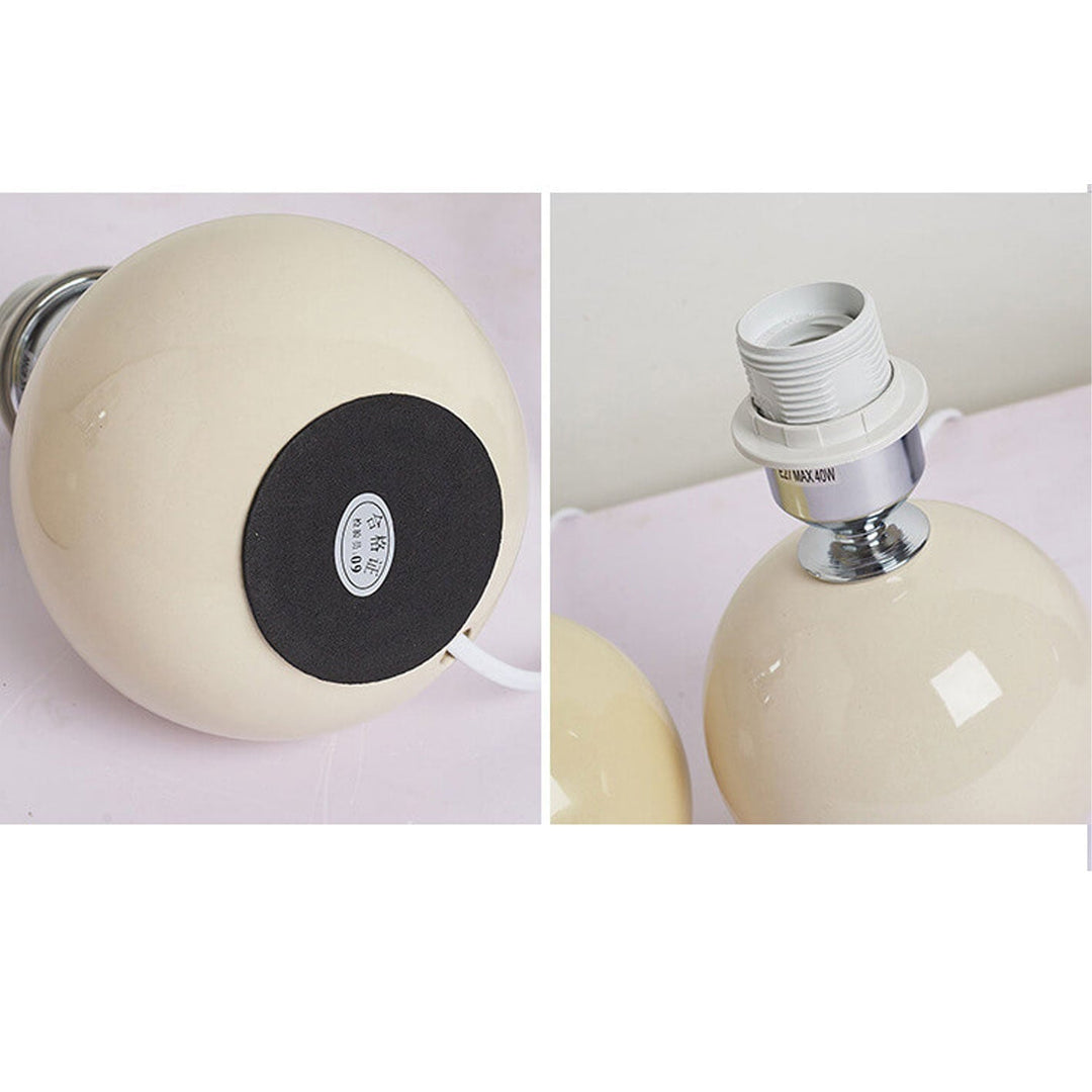 Skanto | Nordisk minimalistisk 1-lampe bordlampe laget av keramikk med folder