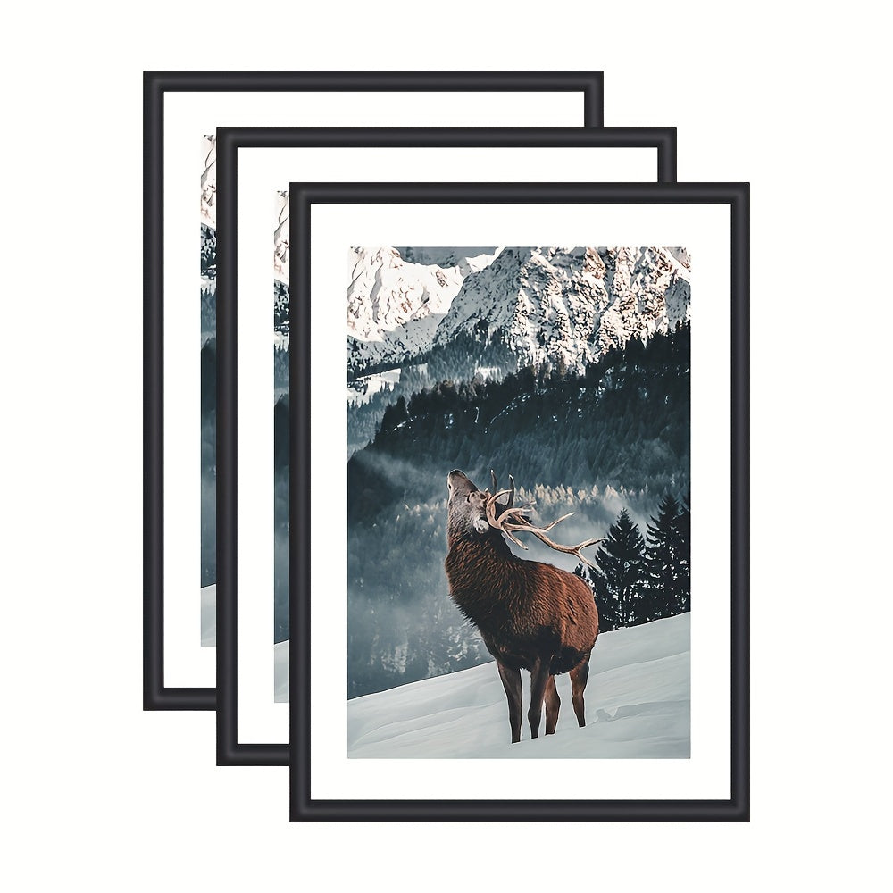GalleryFrame – Sett med 3 svarte bilde rammer for vegger og bord Skanto