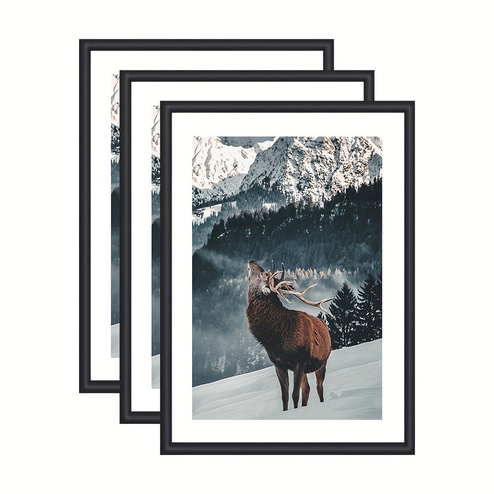 GalleryFrame – Sett med 3 svarte bilde rammer for vegger og bord Skanto
