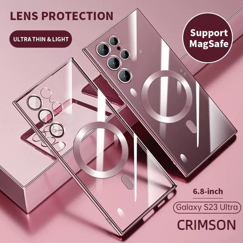 Skanto | Transparent luksusbelegg magnetisk deksel for Samsung
