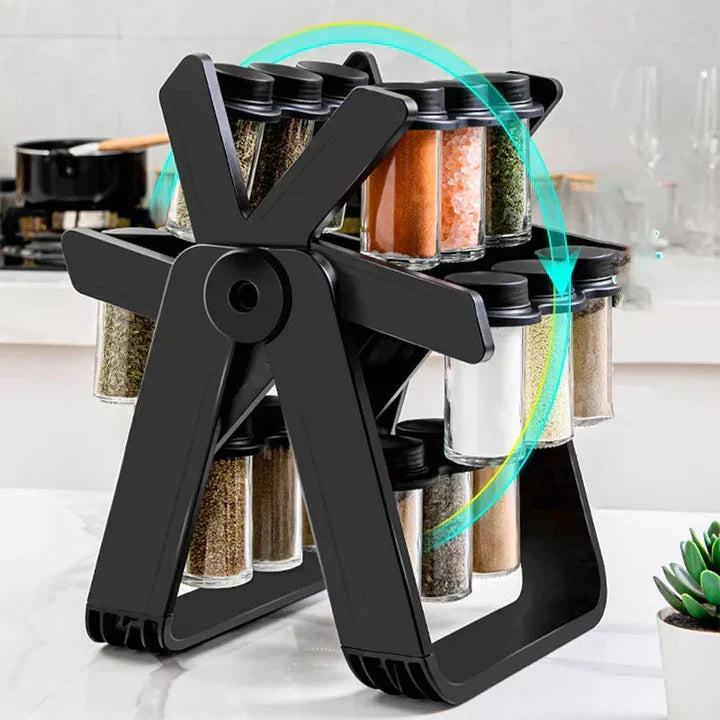Skanto | Innovativ krydderhylle med 360° roterende funksjon og krukker for ferske krydder