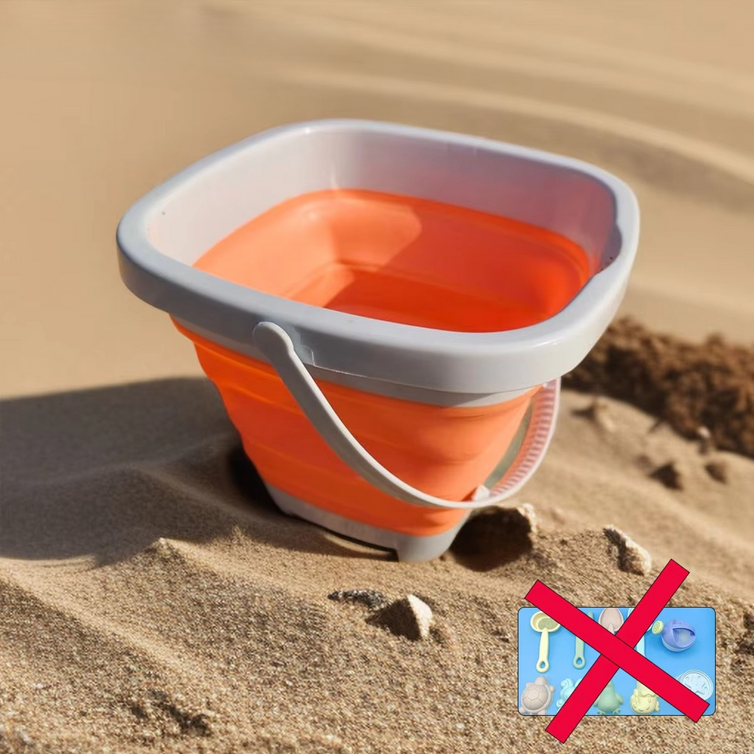 Skanto | Barns strand sand- og vannleketøysett - Sammenleggbart bøtte og tilbehør (1, 5 eller 11 deler, tilfeldig farge)