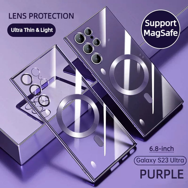 Skanto | Transparent luksusbelegg magnetisk deksel for Samsung