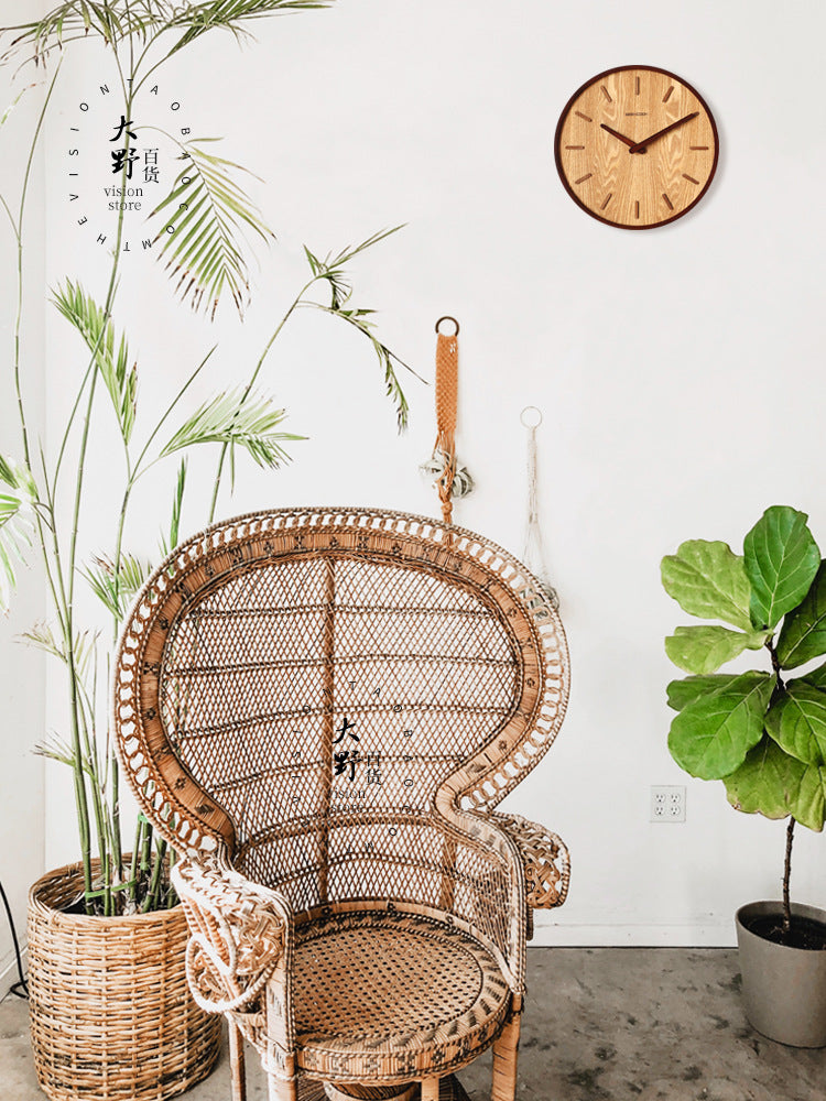 Norvo | Minimalistisk Stille Treveggklokke 12 Tommer