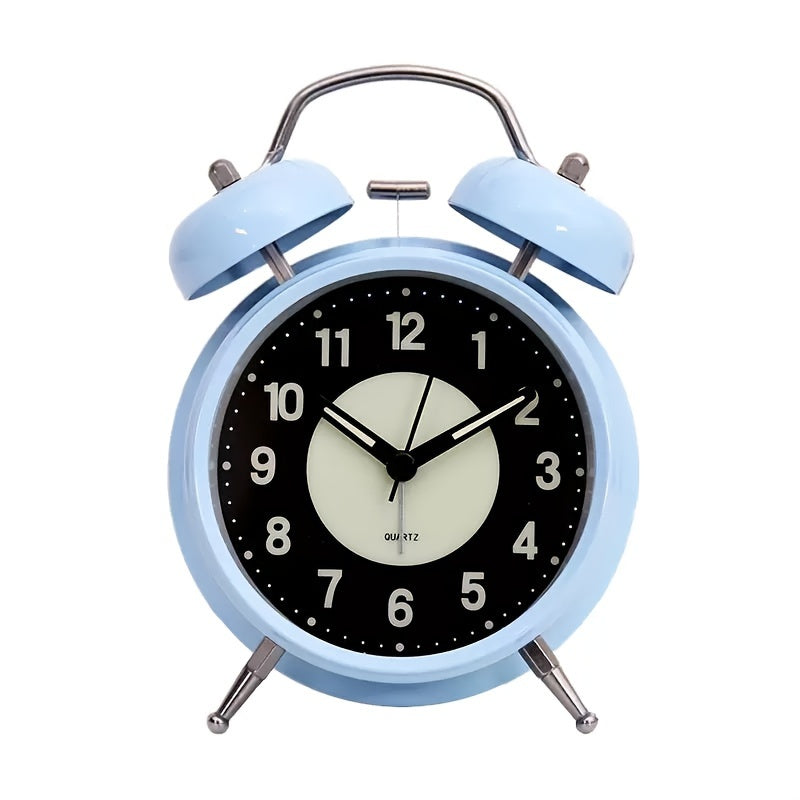 Skanto | LuminousTime - Elegant Metall Vekkerklokke med Mild Belysning for Fredfulle Morgen- og Kvelder