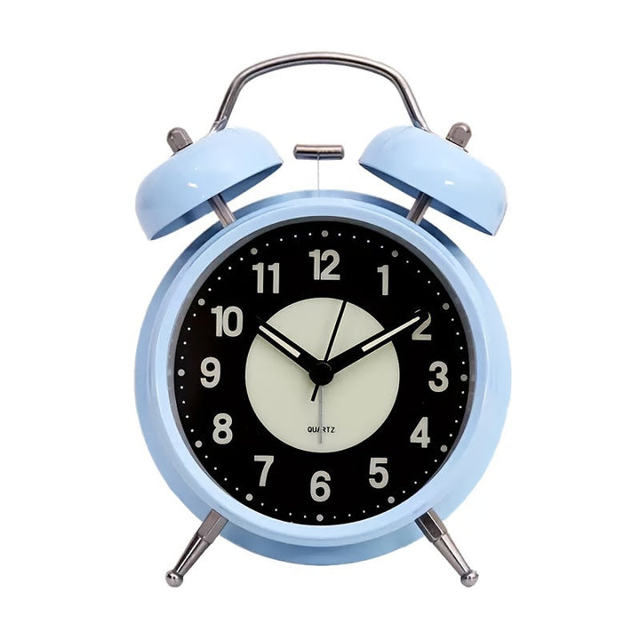 Skanto | LuminousTime - Elegant Metall Vekkerklokke med Mild Belysning for Fredfulle Morgen- og Kvelder