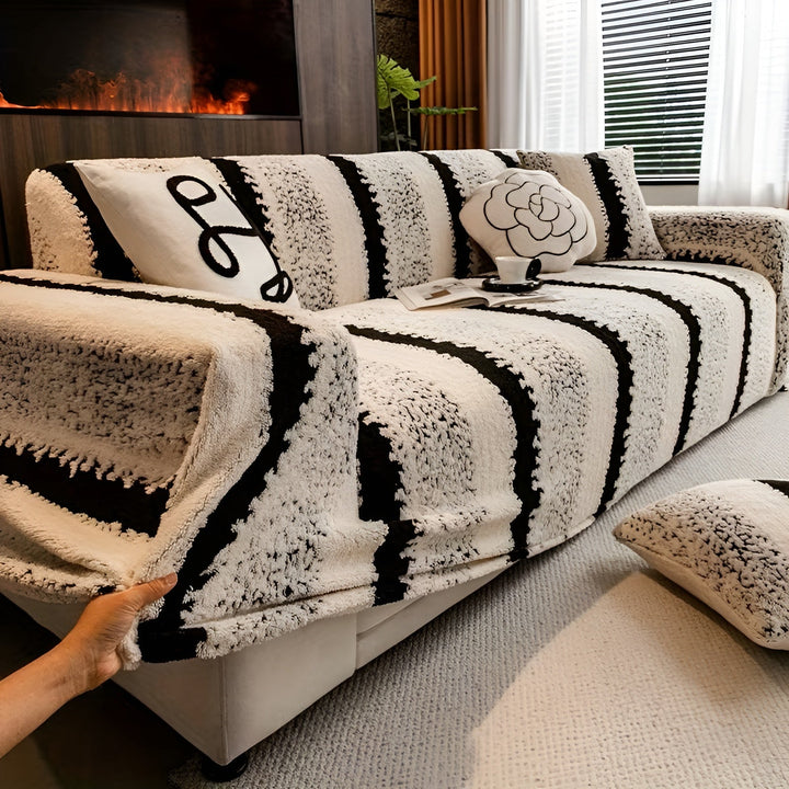 Plush sofa cover (2 pieces) – Myk, varm og dekorativ | Beskytter sofaen din på en stilfull måte | Skanto