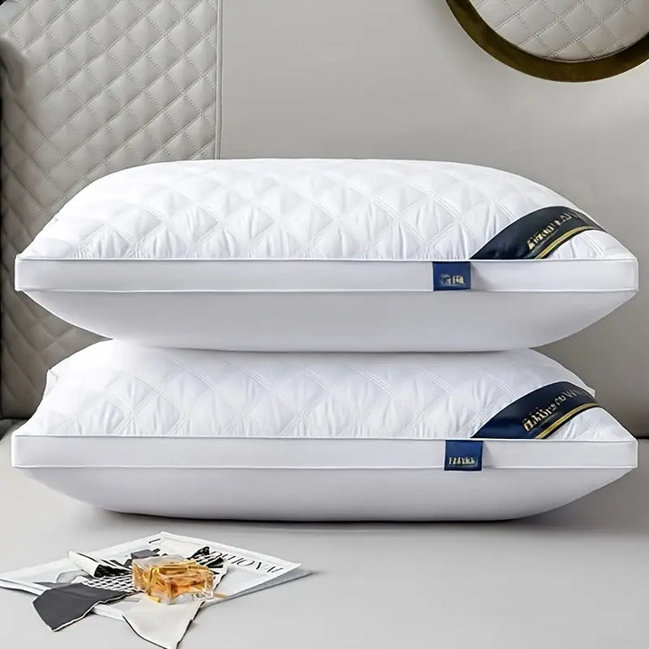 Skanto | DreamRest - Sett med 2 Hypoallergeniske 3D Puter - Myk Nakke Støtte & Hotell Kvalitet Søvn
