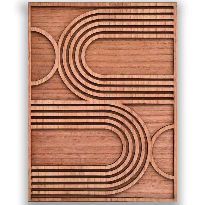 Abstrakt geometrisk treveggkunst, 30 x 40 cm
