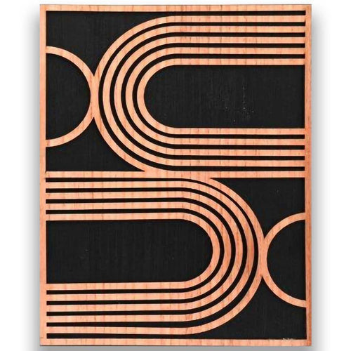 Abstrakt geometrisk treveggkunst, 40 x 50 cm
