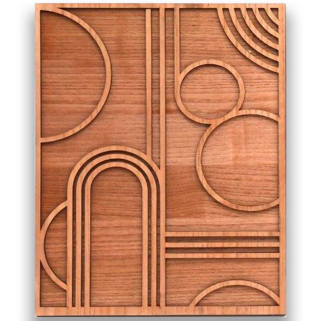 Abstrakt geometrisk treveggkunst, 40 x 50 cm