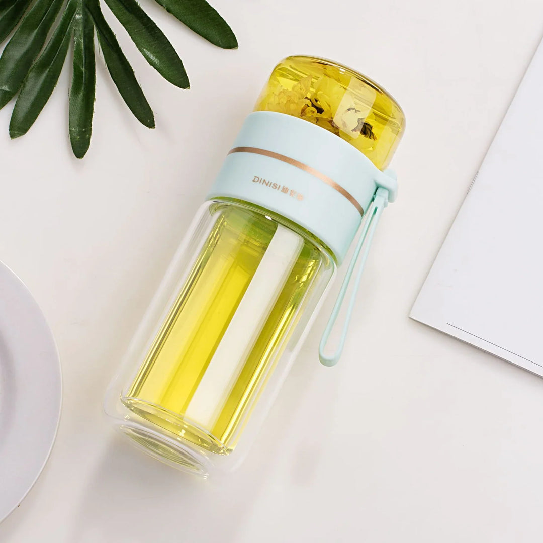 Skanto | Dobbelveggs glassflaske med tefilter og infusor