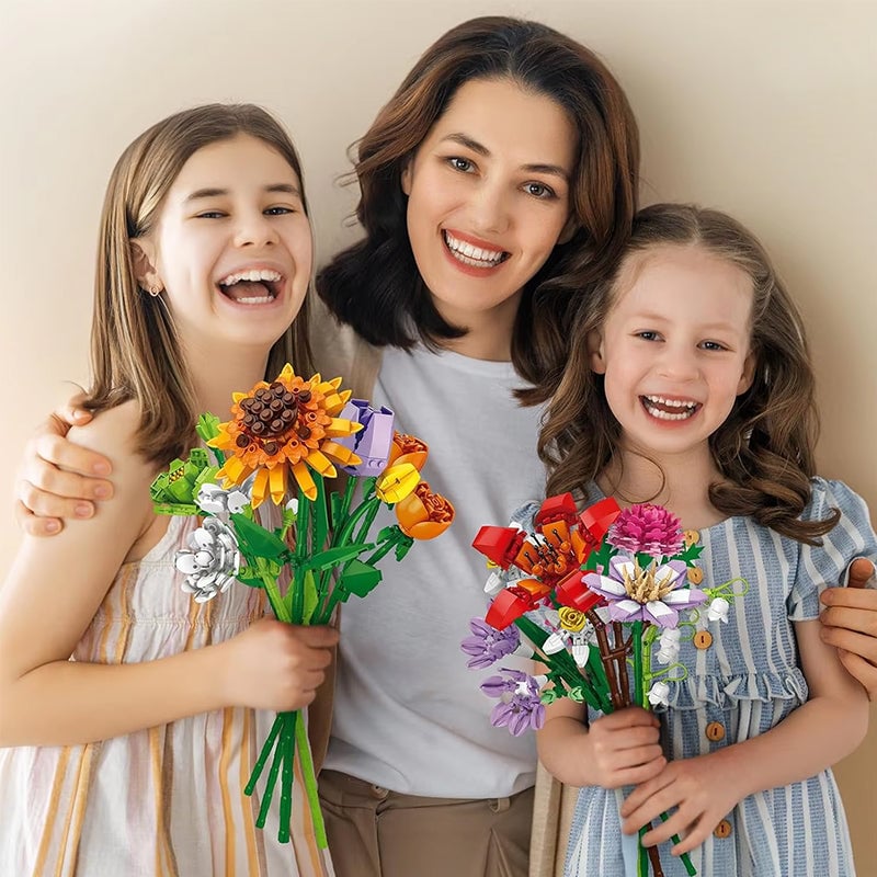 Norvo | Blomsterbukett Byggekloss Jule Advent Kalender Sett - Julegave