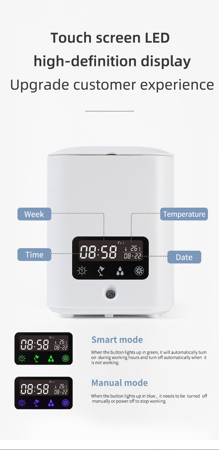 Skanto | Multifunksjonell smart hydroponisk plantepotte med kalender, diffuser og skrivebordslampe