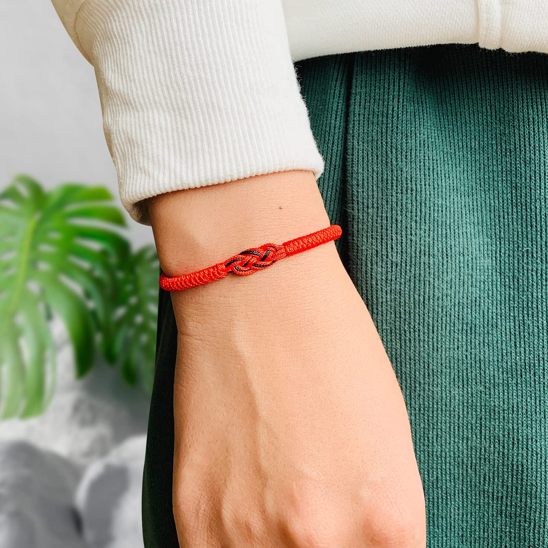 Skanto | Minimal Rød Tråd Av Skjebnen Pararmbånd