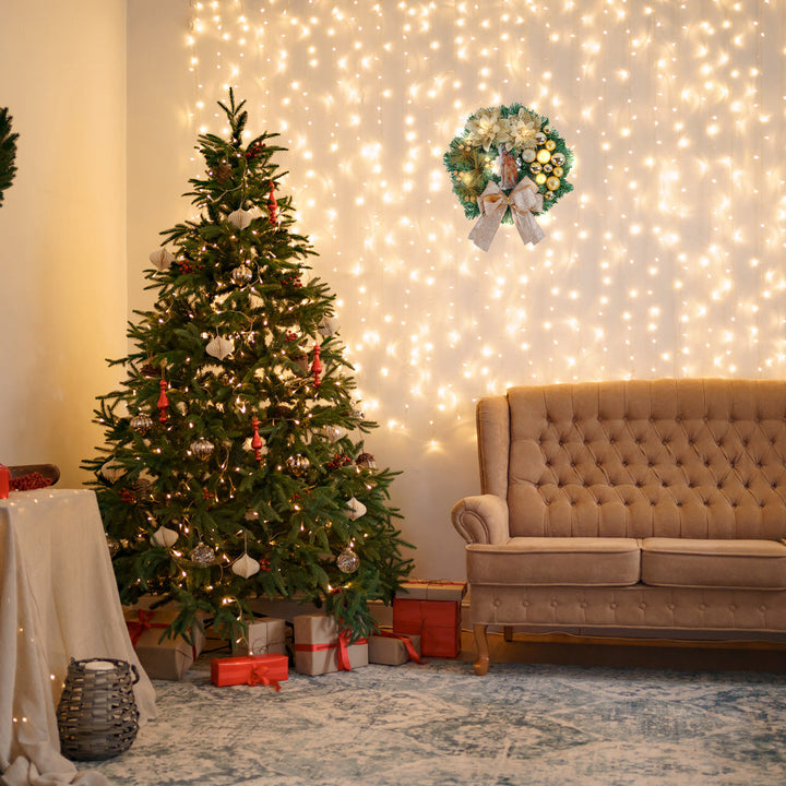 Skanto | Julekrans med krybbe og LED-lamper